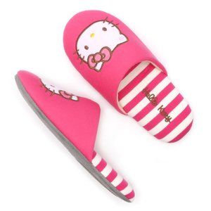 Sanrio Hello Kitty Closed Toe Indoor Slipper Pink Stripes